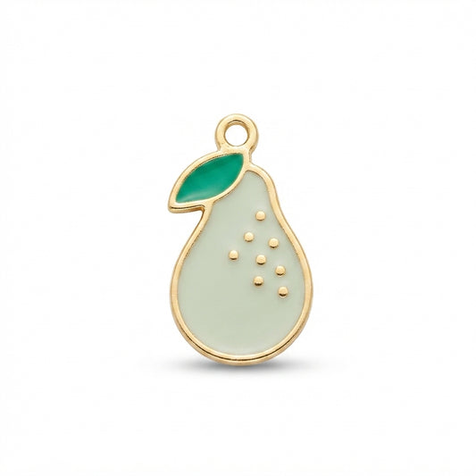 Enamel Green Pear Charm