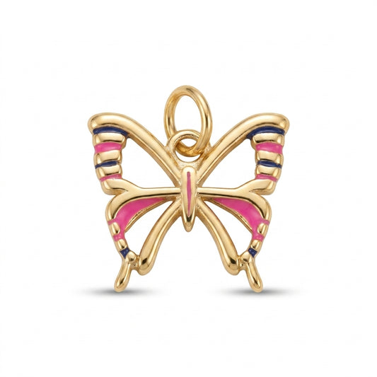 Enamel Pink Butterfly Charm