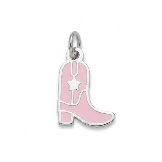 Enamel Pink Cowboy Boot Charm