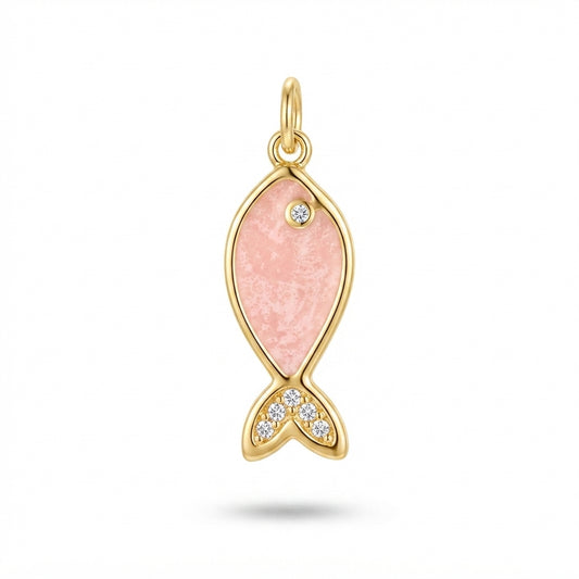 Enamel Pink Fish Charm