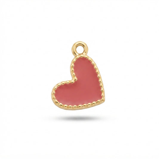 Enamel Pink Heart Charm