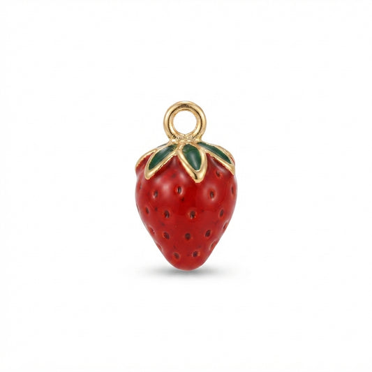 Enamel Red 3D Strawberry Charm