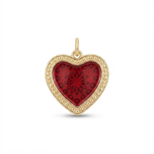 Enamel Red Heart Charm