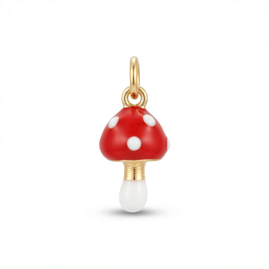 Enamel Red Mushroom Charm
