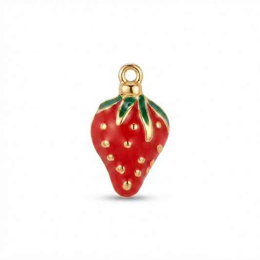 Enamel Red Strawberry Charm