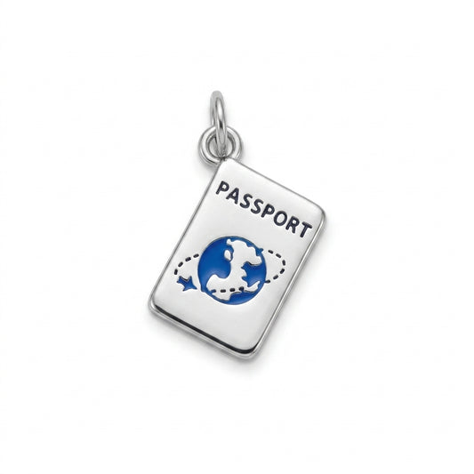 Enamel Silver Passport Charm