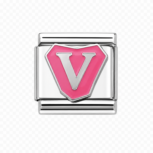 Funky V Italian Charm — Silver