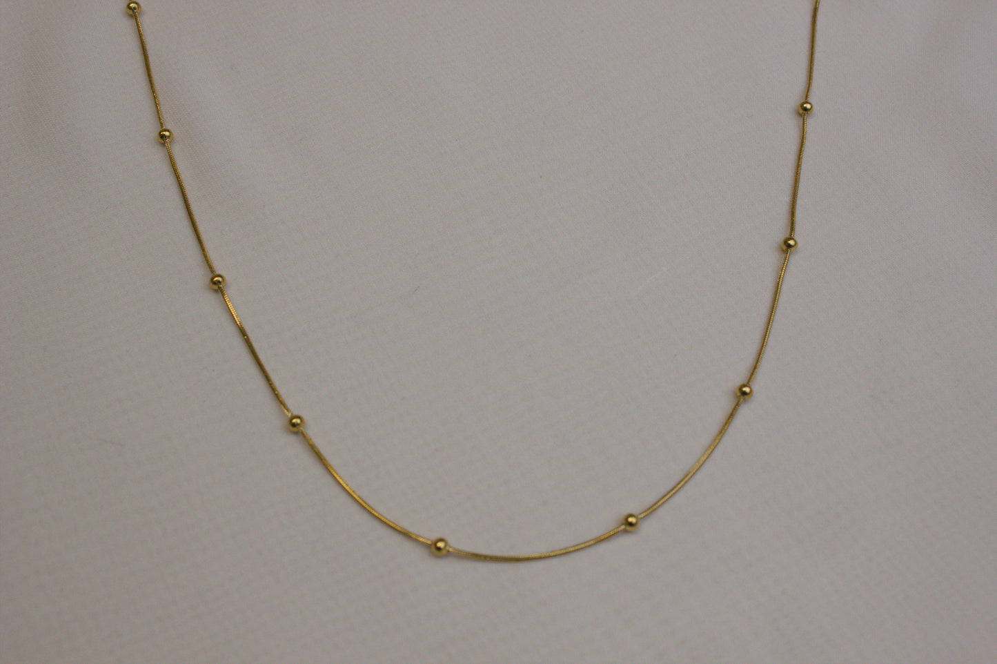 Gold Beaded Snake Necklace