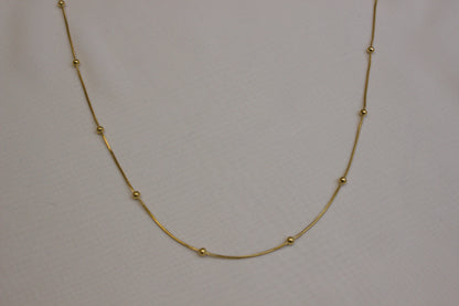 Gold Beaded Snake Necklace