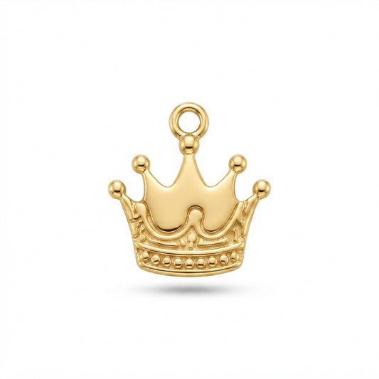 Gold Enamel Crown Charm