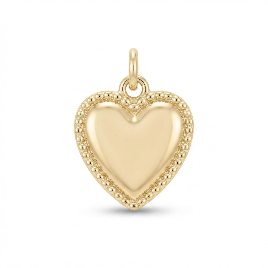 Gold Enamel Heart Charm