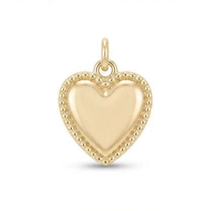 Gold Enamel Heart Charm