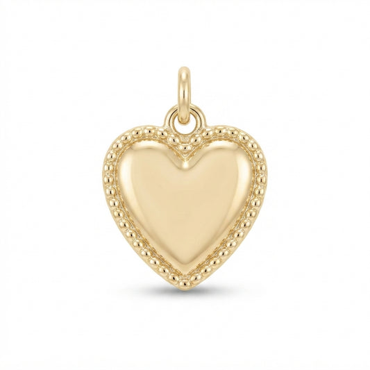 Gold Enamel Heart Charm