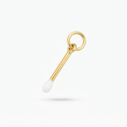 Gold Enamel Matchstick Charm