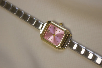 Gold Link Round Silver Full Roman Numeral Italian Watch