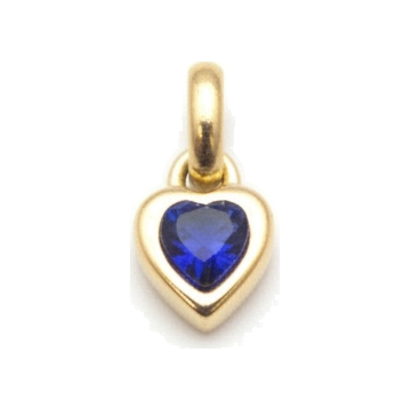 Gold Royal Blue Crystal Heart Charm