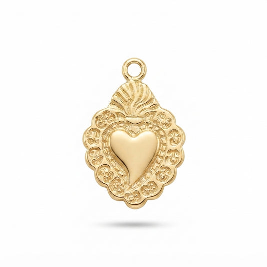 Gold Sacred Heart Charm