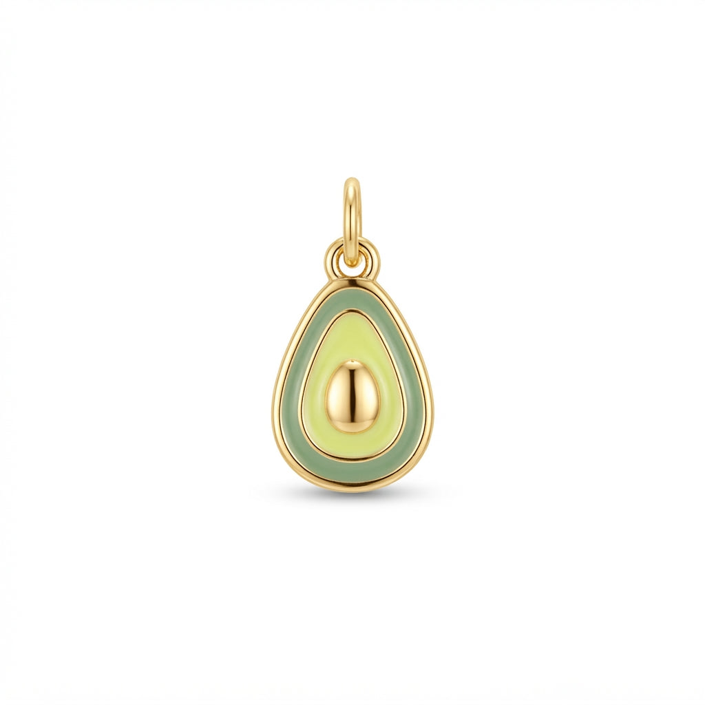 Green Enamel Avocado Charm