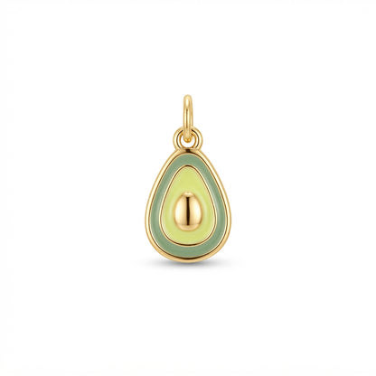 Green Enamel Avocado Charm