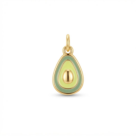 Green Enamel Avocado Charm