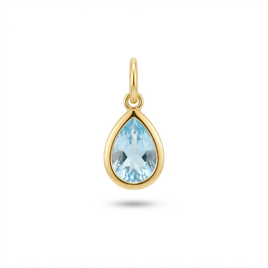 Light Blue Gemstone Teardrop Charm