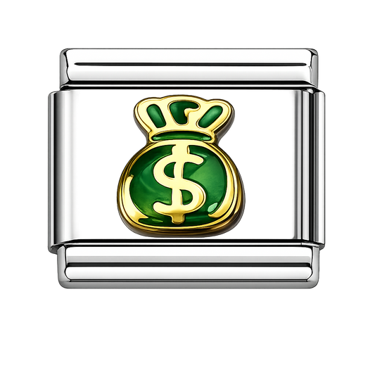 Money bag Italian Charm — Silver