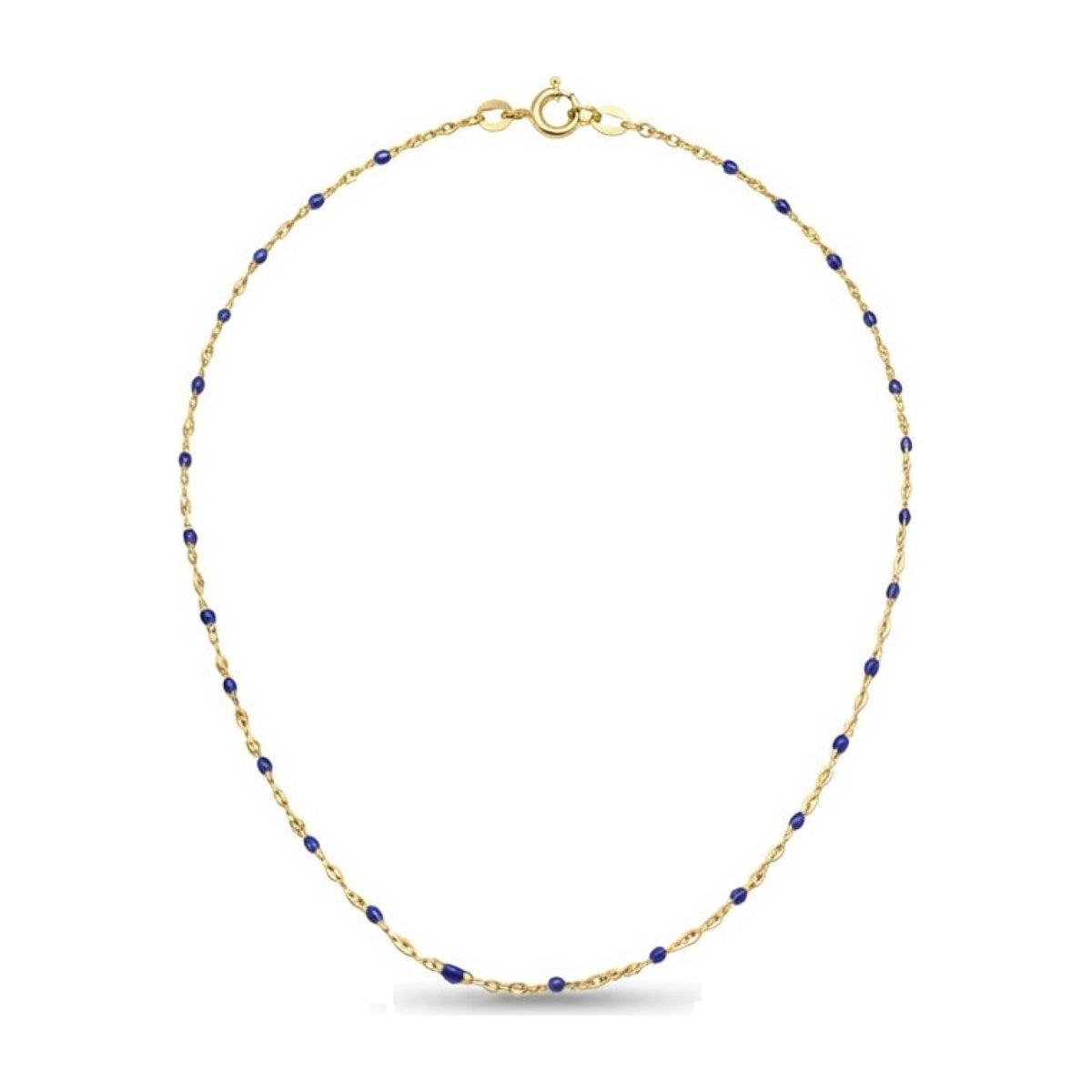 Navy Enamel Gold Necklace