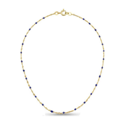 Navy Enamel Gold Necklace