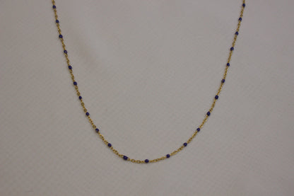 Navy Enamel Gold Necklace