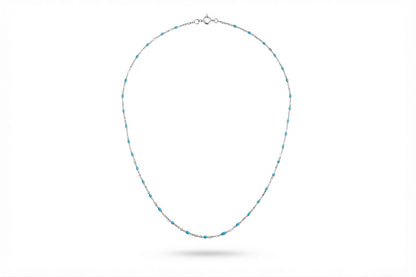 Turquoise Enamel Silver Necklace
