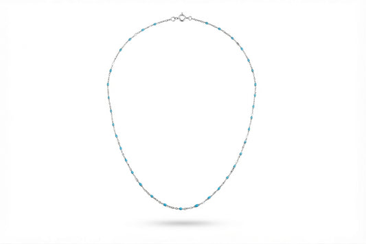 Turquoise Enamel Silver Necklace