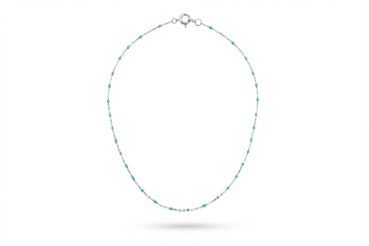 Dainty Turquoise Silver Necklace