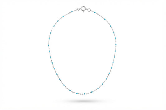 Dainty Turquoise Silver Necklace
