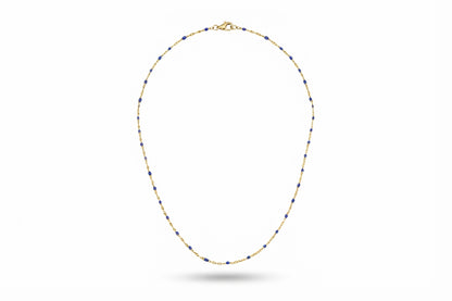 Sapphire Enamel Gold Necklace
