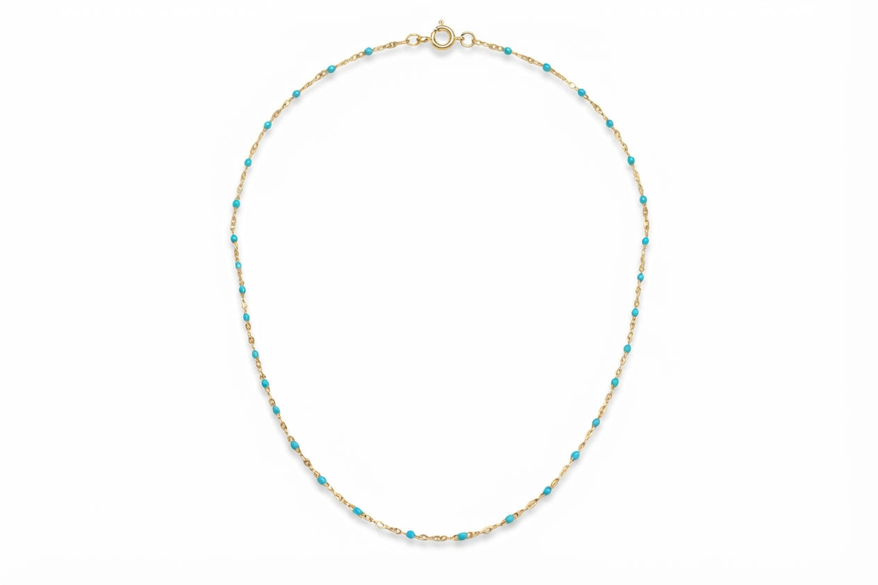 Dainty Turquoise Gold Necklace