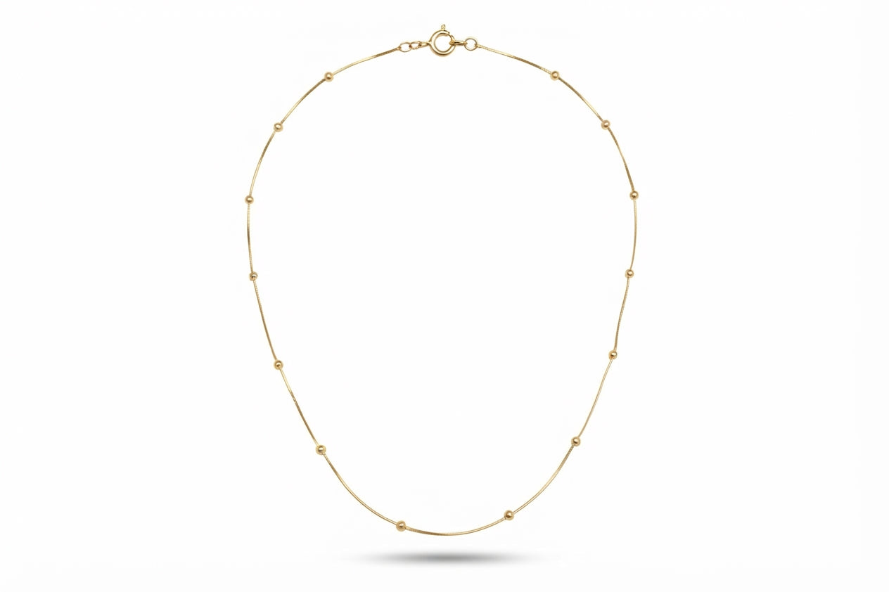 Gold Satellite Bead Necklace