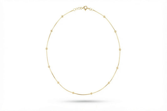 Gold Beaded Snake Necklace