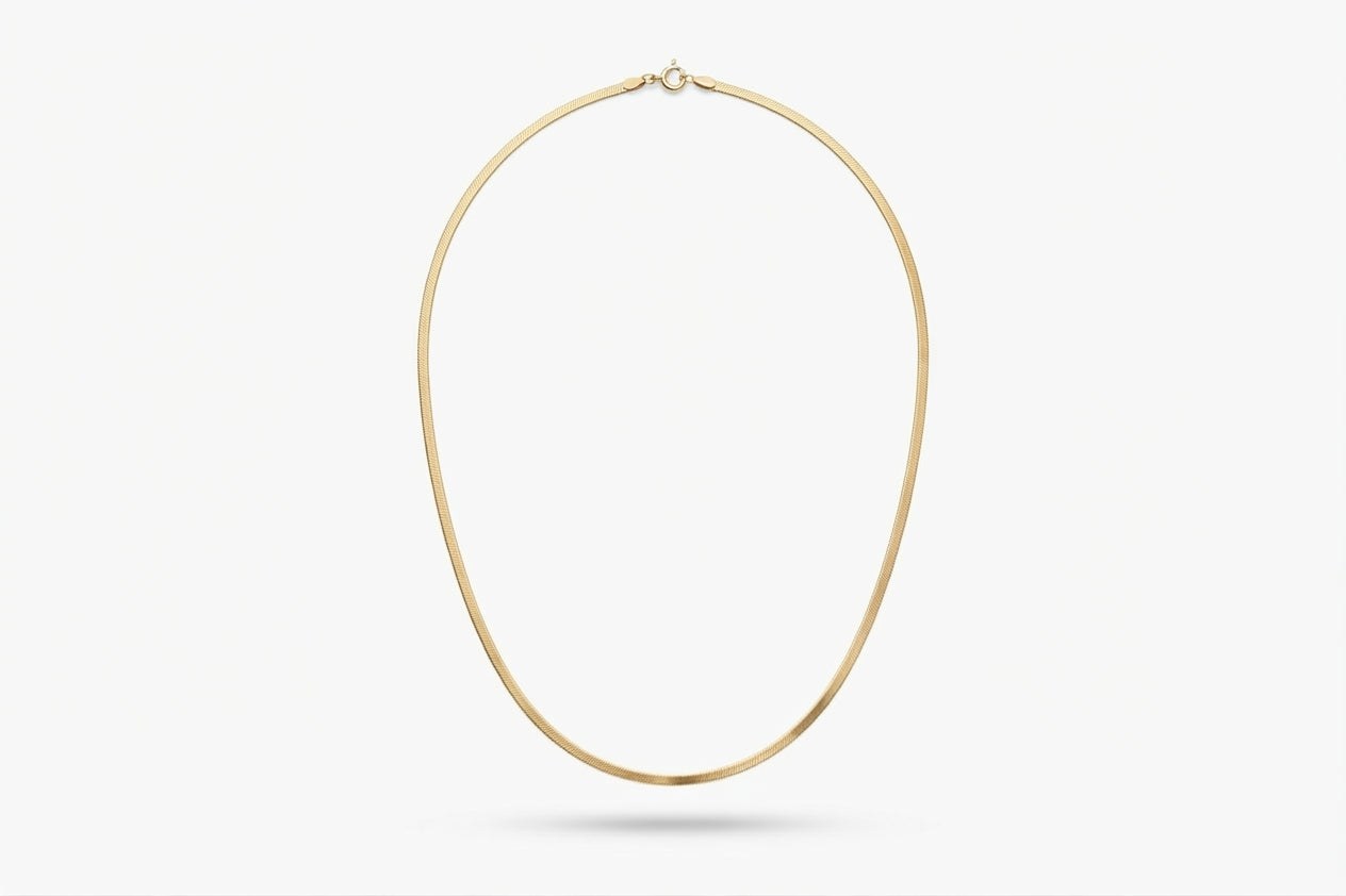 Gold Herringbone Necklace