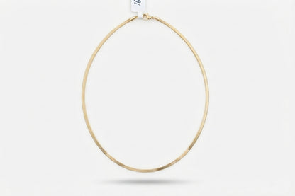 Thin Gold Herringbone Necklace