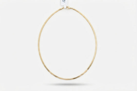 Thin Gold Herringbone Necklace