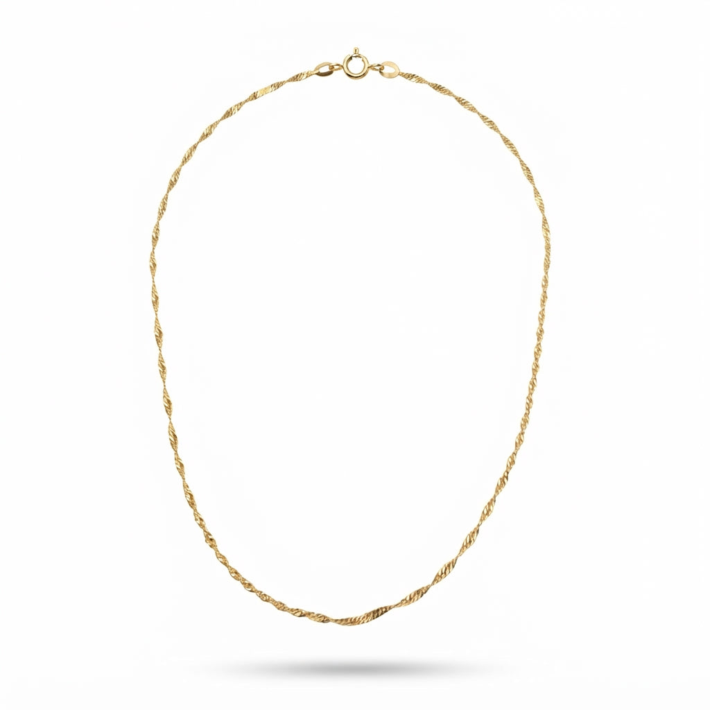 Gold Singapore Twist Necklace