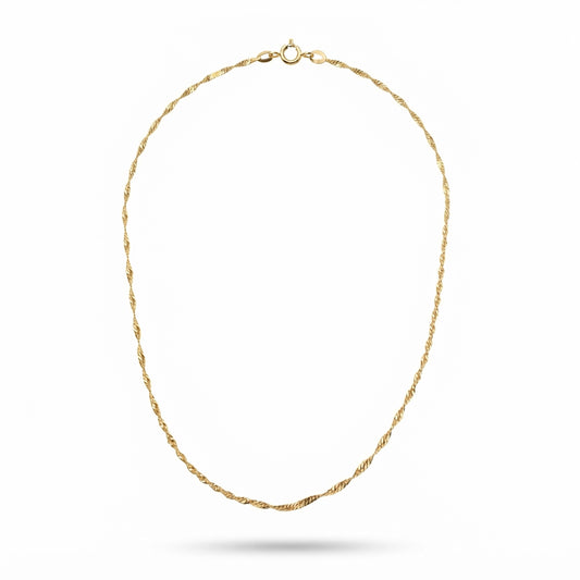 Gold Singapore Twist Necklace