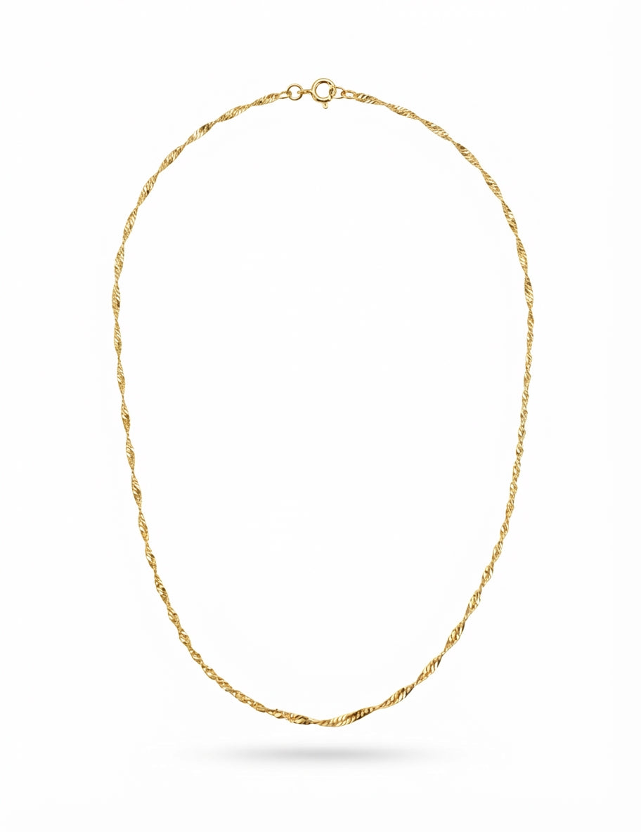 Gold Rope Twist Necklace