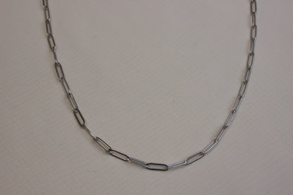 Silver Paperclip Chain Necklace
