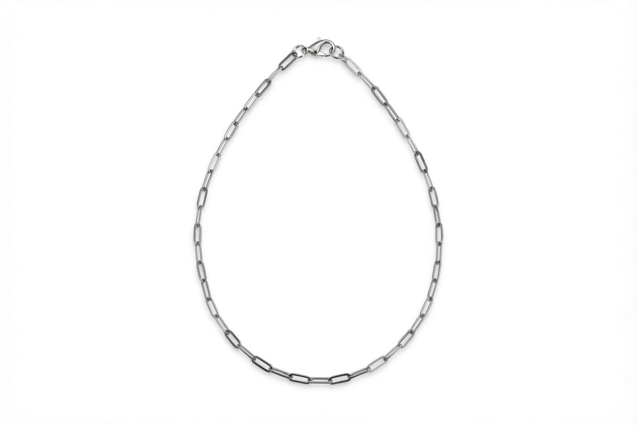 Silver Paperclip Chain Necklace