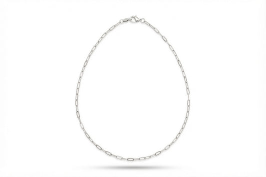 Dainty Silver Paperclip Necklace