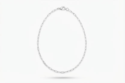 Fine Silver Paperclip Necklace