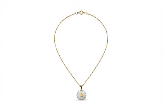 Gold Initial B Pendant Necklace