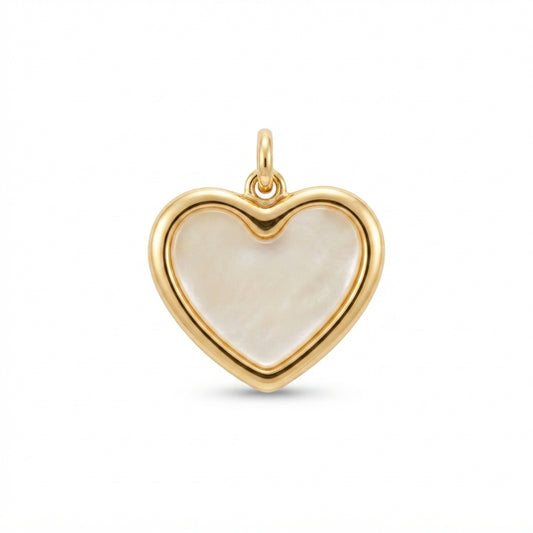 Pearl Gold Heart Charm