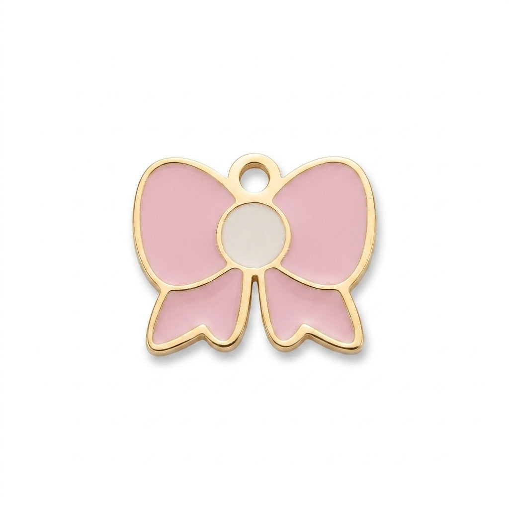 Pink Enamel Bow Charm
